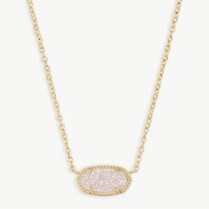 Elisa Gold Pendant Necklace in Iridescent Drusy